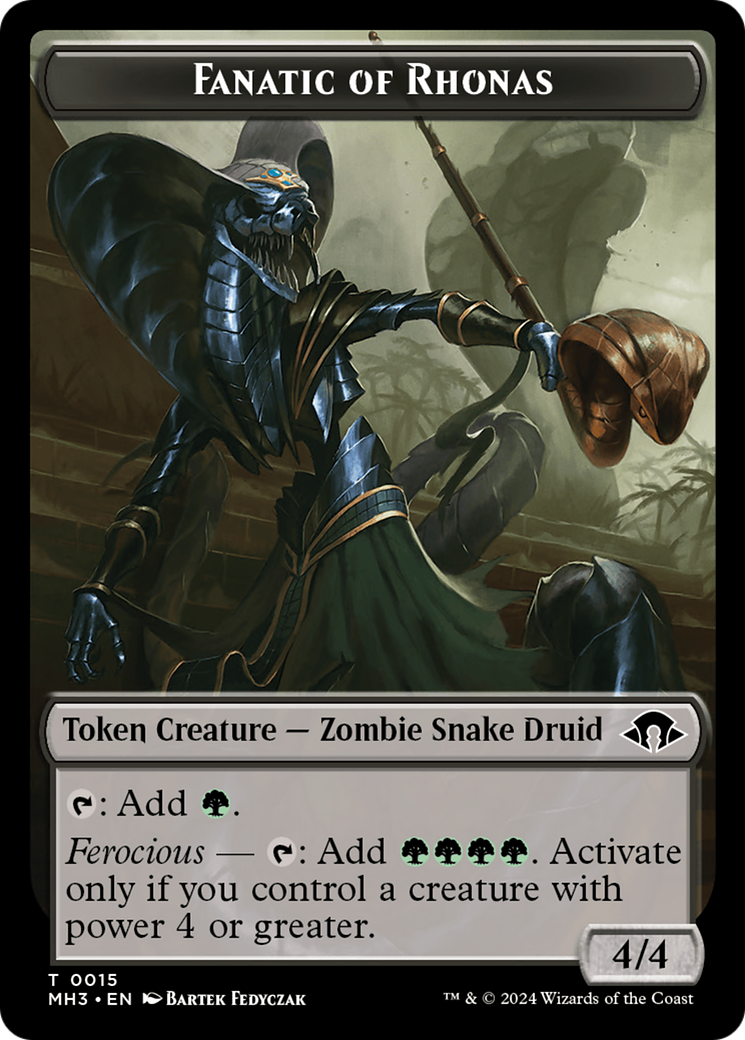 Fanatic of Rhonas Token [Modern Horizons 3 Tokens] | Gate City Games LLC