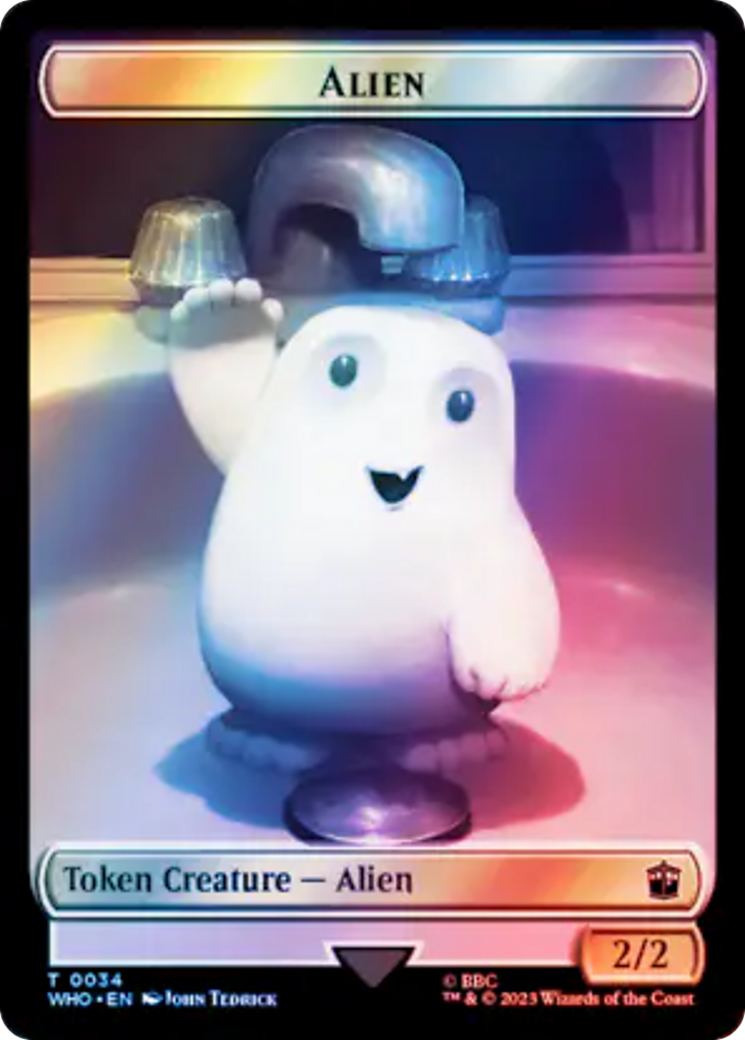 Alien // Cyberman Double-Sided Token (Surge Foil) [Doctor Who Tokens] | Gate City Games LLC