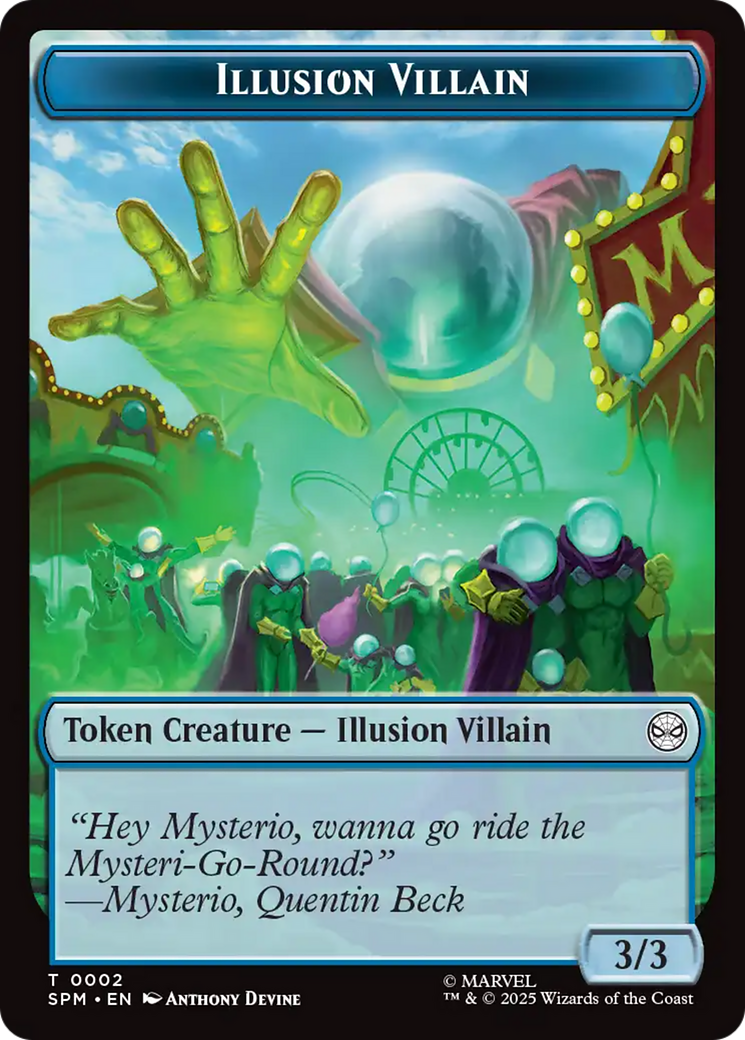 Spider // Illusion Villain Double-Sided Token [Marvel's Spider-Man Tokens] | Gate City Games LLC