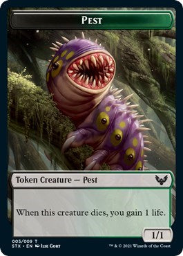 Elemental // Pest Double-Sided Token [Strixhaven: School of Mages Tokens] | Gate City Games LLC