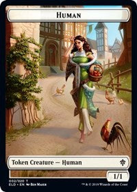 Human // Food (17) Double-Sided Token [Throne of Eldraine Tokens] | Gate City Games LLC