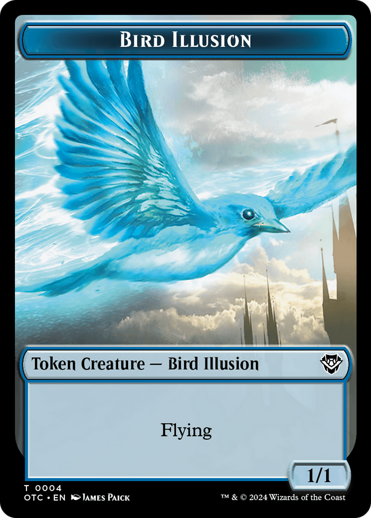 Dragon Elemental // Bird Illusion Double-Sided Token [Outlaws of Thunder Junction Commander Tokens] | Gate City Games LLC