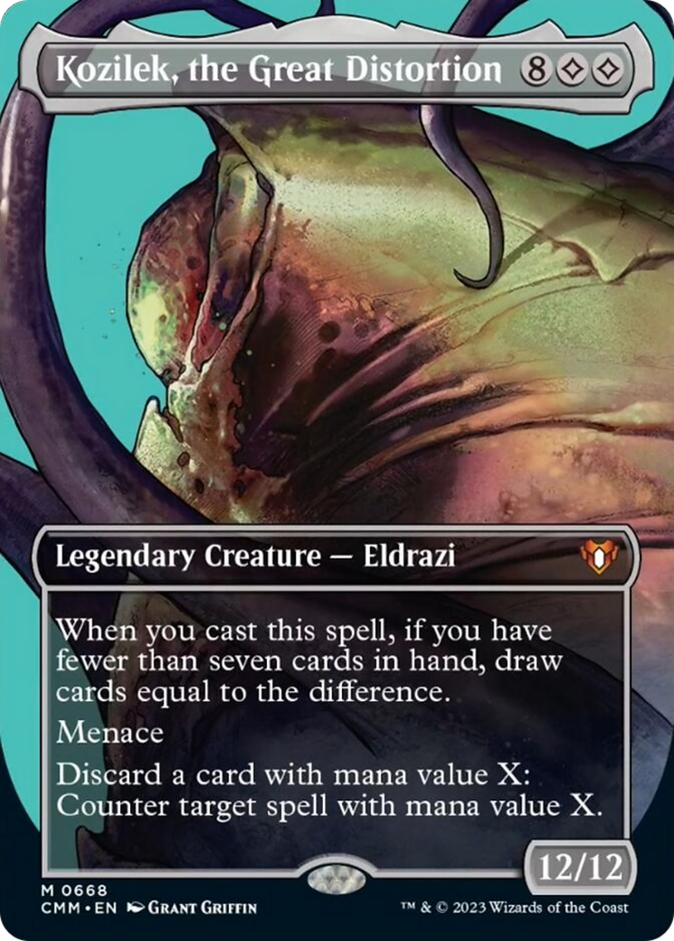 Kozilek, the Great Distortion (Borderless Profile) [Commander Masters] | Gate City Games LLC