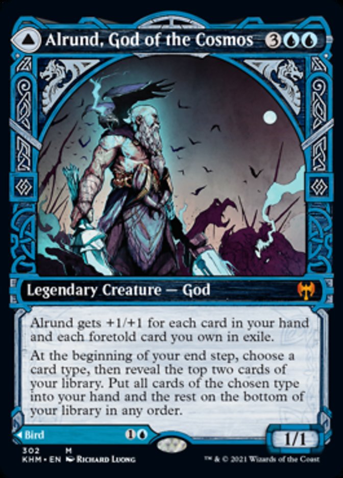 Alrund, God of the Cosmos // Hakka, Whispering Raven (Showcase) [Kaldheim] | Gate City Games LLC