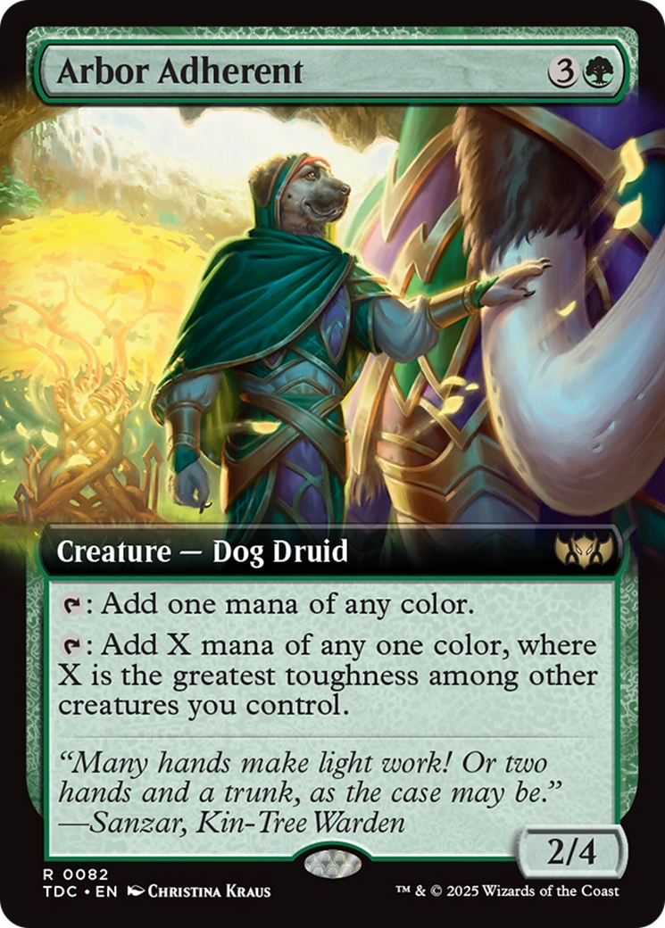 Arbor Adherent (Extended Art) [Tarkir: Dragonstorm Commander] | Gate City Games LLC