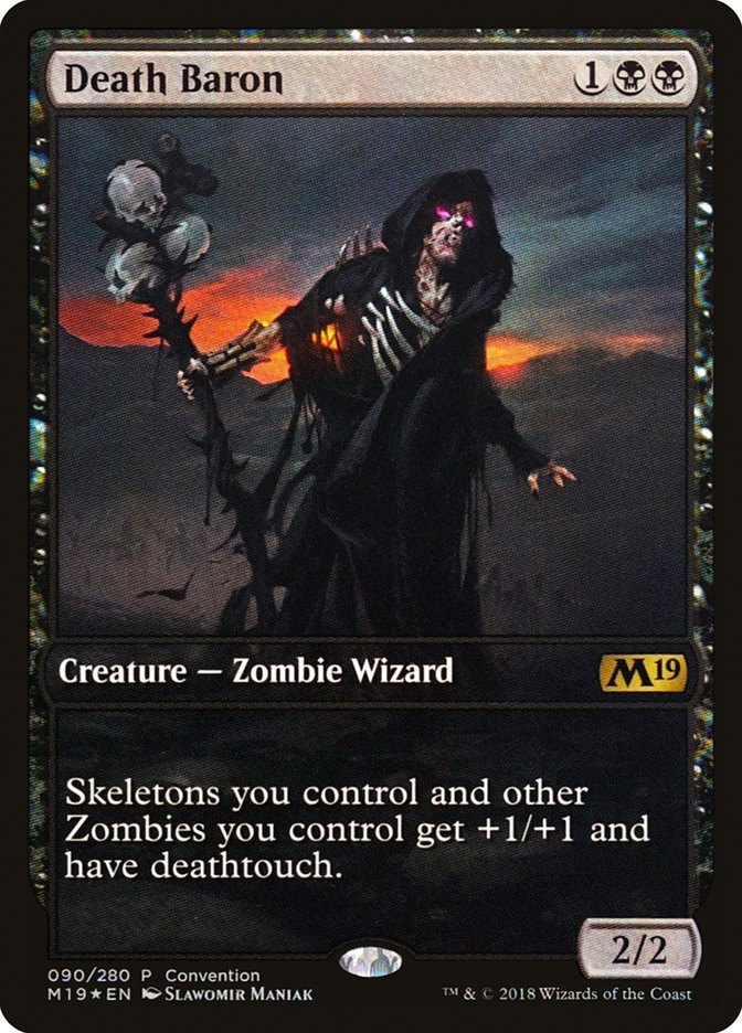 Death Baron (Convention) (Full Art) [Core Set 2019 Promos] | Gate City Games LLC