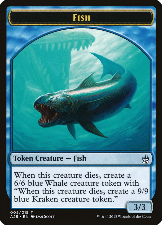 Fish // Kraken Double-Sided Token [Masters 25 Tokens] | Gate City Games LLC