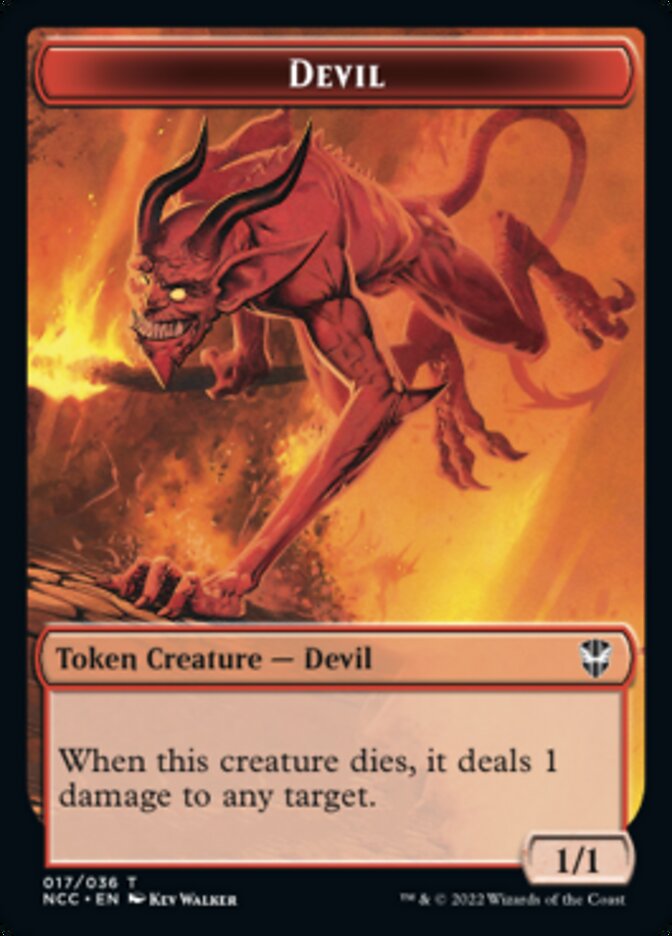 Soldier (33) // Devil Double-Sided Token [Streets of New Capenna Commander Tokens] | Gate City Games LLC