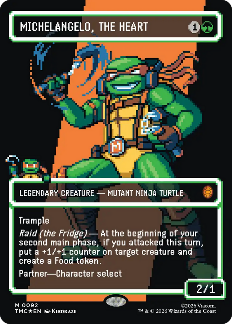 Michelangelo, the Heart (0093) (Borderless) (Surge Foil) [Teenage Mutant Ninja Turtles Commander] | Gate City Games LLC