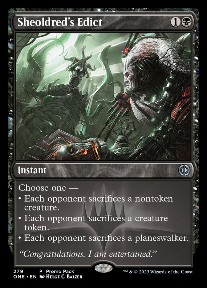 Sheoldred's Edict (Promo Pack) [Phyrexia: All Will Be One Promos] | Gate City Games LLC