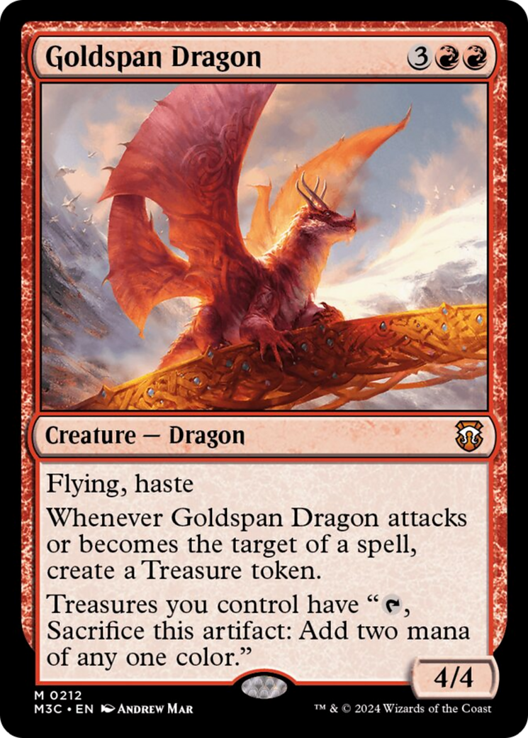 Goldspan Dragon (Ripple Foil) [Modern Horizons 3 Commander] | Gate City Games LLC