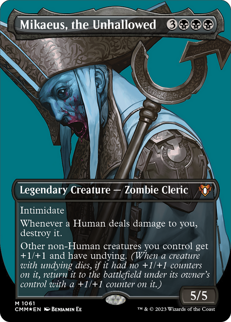 Mikaeus, the Unhallowed (Borderless Textured Foil Frame Break) [Commander Masters] | Gate City Games LLC