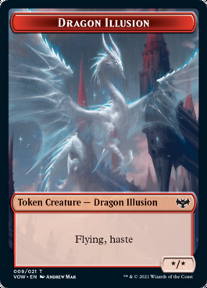 Zombie (008) // Dragon Illusion Double-Sided Token [Innistrad: Crimson Vow Tokens] | Gate City Games LLC