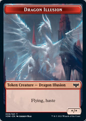 Zombie (008) // Dragon Illusion Double-Sided Token [Innistrad: Crimson Vow Tokens] | Gate City Games LLC
