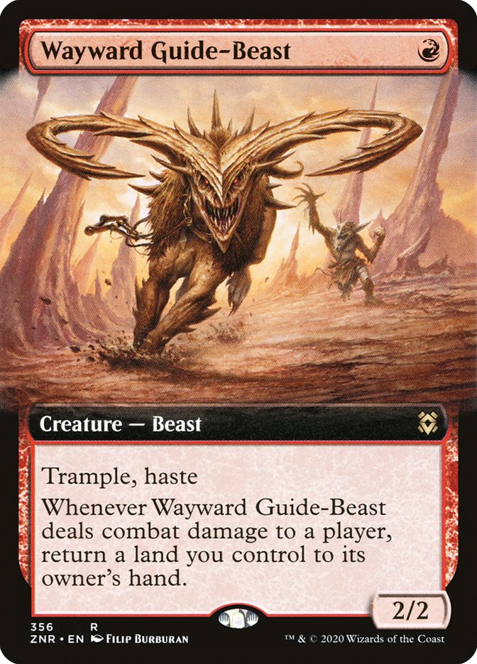 Wayward Guide-Beast (Extended Art) [Zendikar Rising] | Gate City Games LLC
