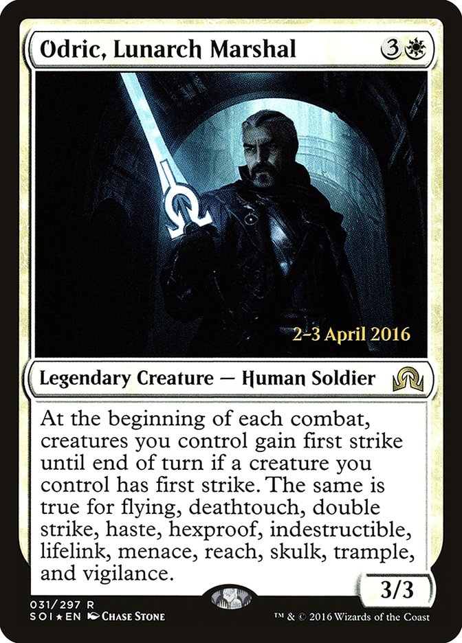 Odric, Lunarch Marshal [Shadows over Innistrad Prerelease Promos] | Gate City Games LLC