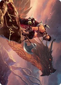 Dragonkin Berserker Art Card (Gold-Stamped Signature) [Kaldheim Art Series] | Gate City Games LLC