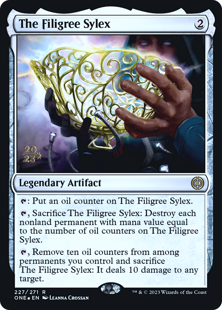 The Filigree Sylex [Phyrexia: All Will Be One Prerelease Promos] | Gate City Games LLC