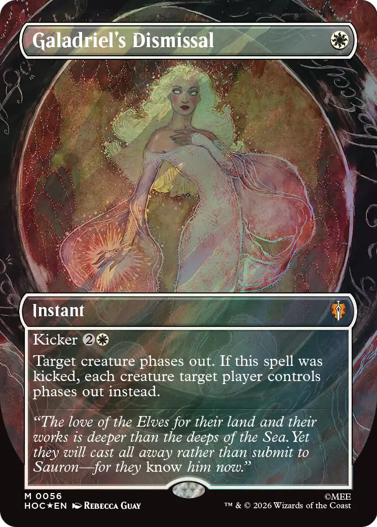 Galadriel's Dismissal (Borderless) (Surge Foil) [The Hobbit: Eternal-Legal] | Gate City Games LLC