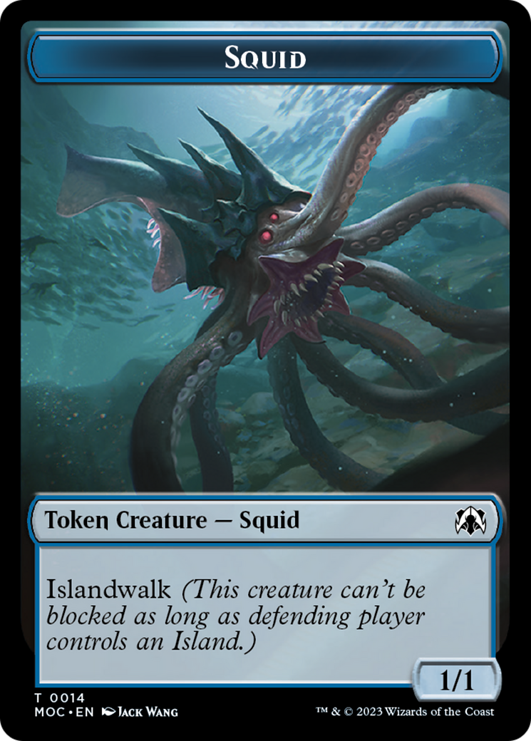 Squid // Human (26) Double-Sided Token [March of the Machine Commander Tokens] | Gate City Games LLC