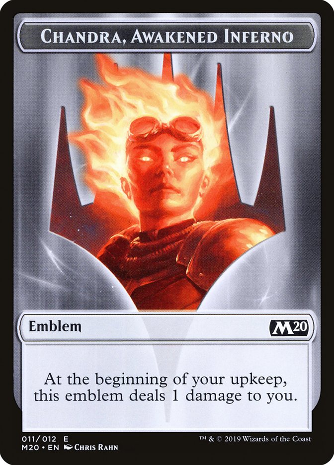 Chandra, Awakened Inferno Emblem [Core Set 2020 Tokens] | Gate City Games LLC