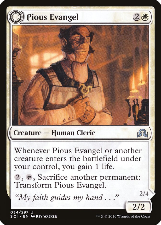Pious Evangel // Wayward Disciple [Shadows over Innistrad] | Gate City Games LLC