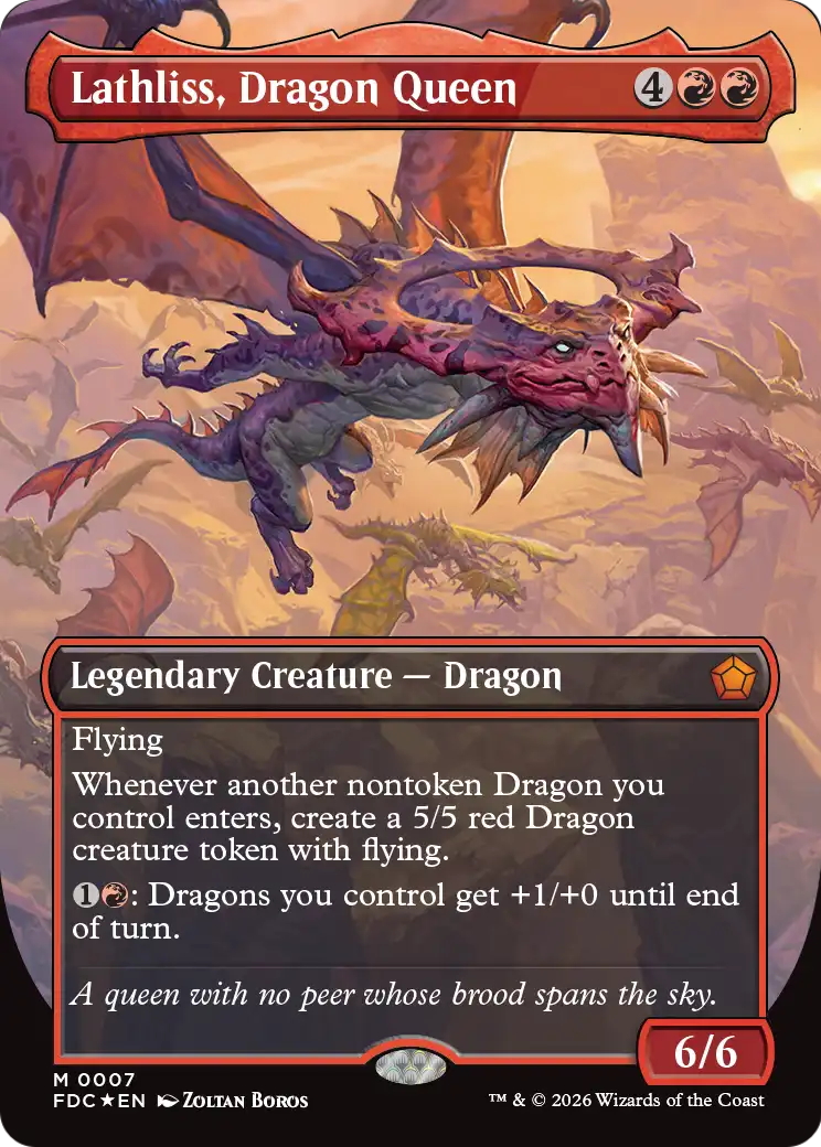 Lathliss, Dragon Queen (Borderless) [Foundations Commander] | Gate City Games LLC