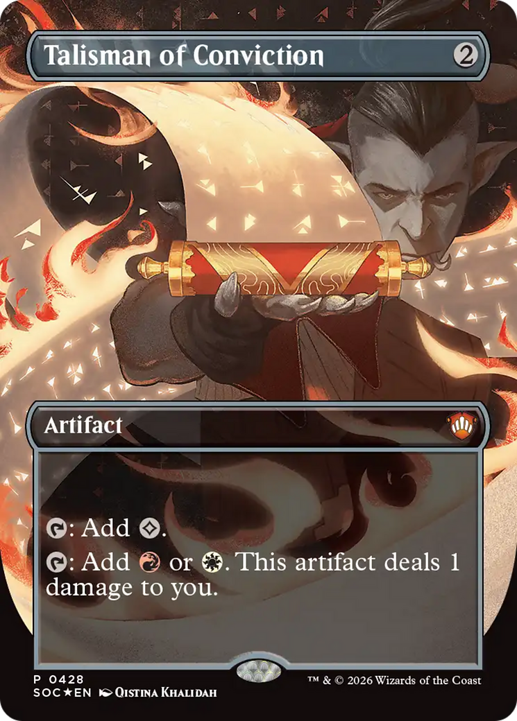 Talisman of Conviction (Borderless) [Secrets of Strixhaven Commander] | Gate City Games LLC