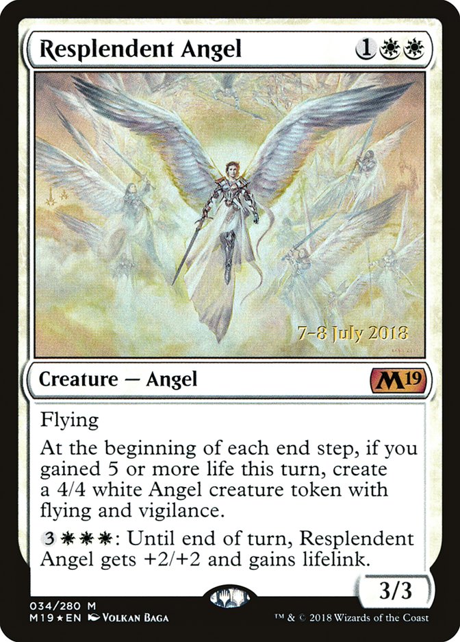 Resplendent Angel [Core Set 2019 Prerelease Promos] | Gate City Games LLC