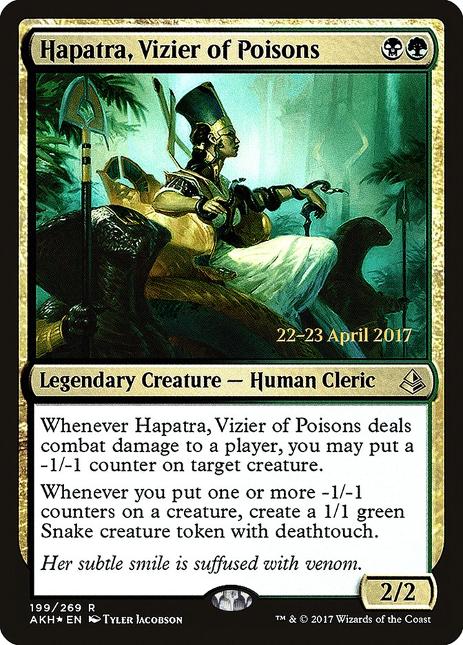 Hapatra, Vizier of Poisons [Amonkhet Prerelease Promos] | Gate City Games LLC