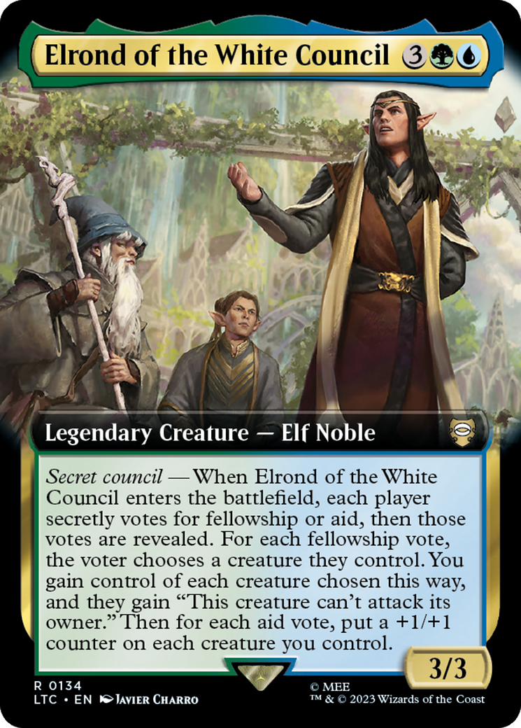 Elrond of the White Council (Extended Art) [The Lord of the Rings: Tales of Middle-Earth Commander] | Gate City Games LLC