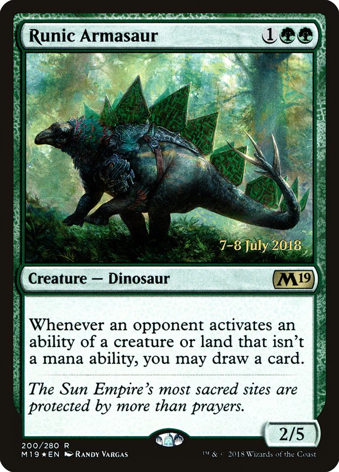 Runic Armasaur [Core Set 2019 Prerelease Promos] | Gate City Games LLC