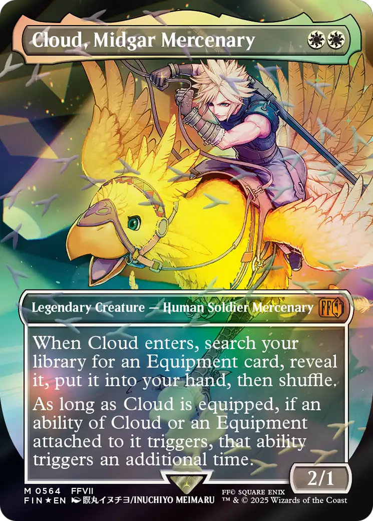 Cloud, Midgar Mercenary (Borderless) (Chocobo Track Foil) [FINAL FANTASY] | Gate City Games LLC