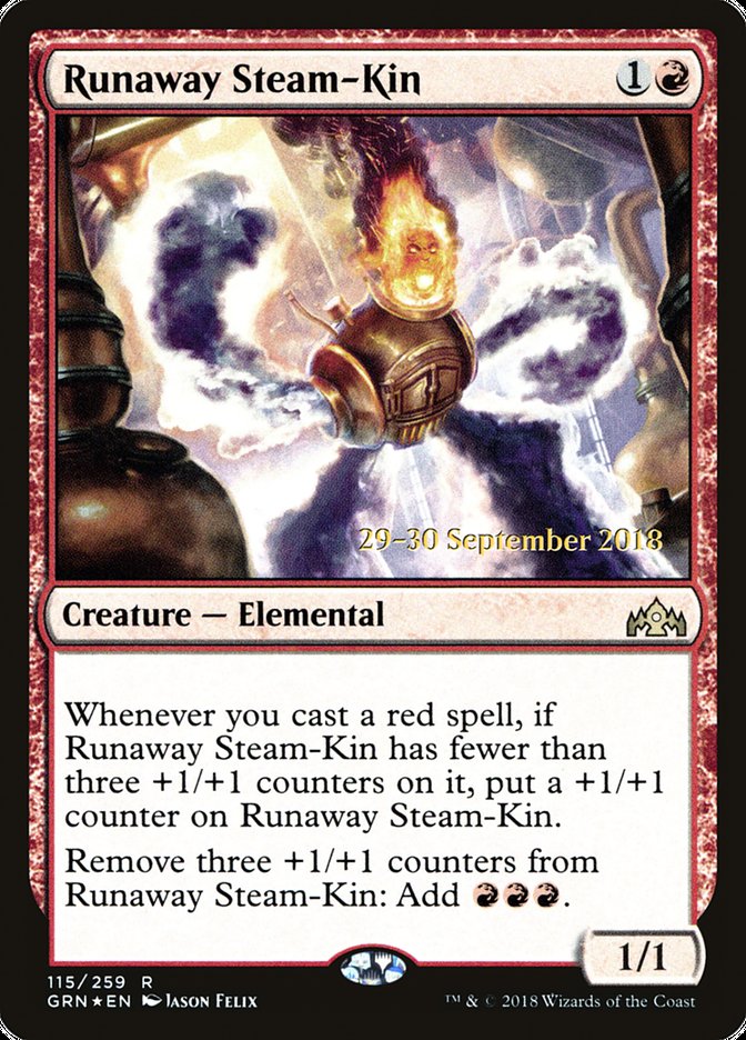 Runaway Steam-Kin [Guilds of Ravnica Prerelease Promos] | Gate City Games LLC