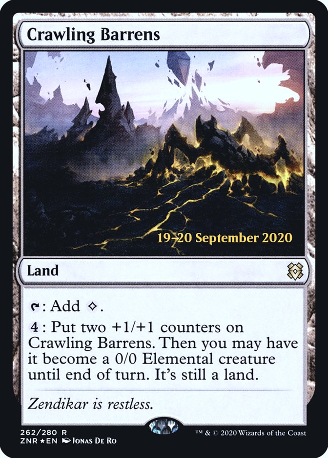 Crawling Barrens [Zendikar Rising Prerelease Promos] | Gate City Games LLC