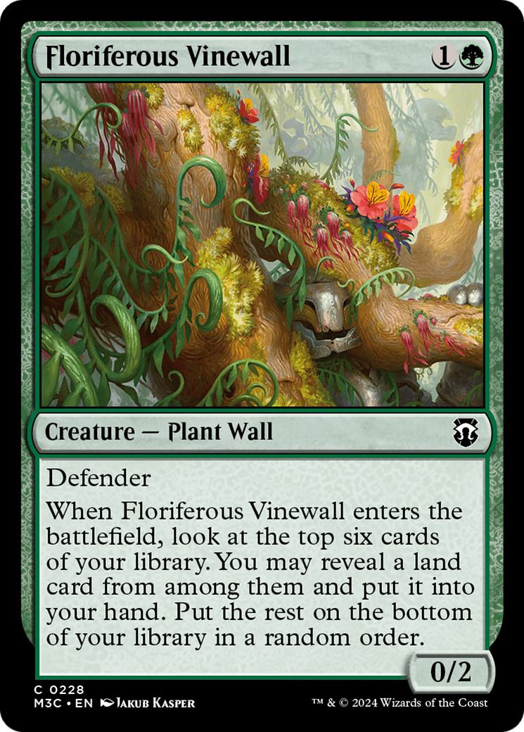 Floriferous Vinewall (Ripple Foil) [Modern Horizons 3 Commander] | Gate City Games LLC