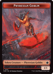 Cat (0027) // Phyrexian Goblin Double-Sided Token [Foundations Tokens] | Gate City Games LLC