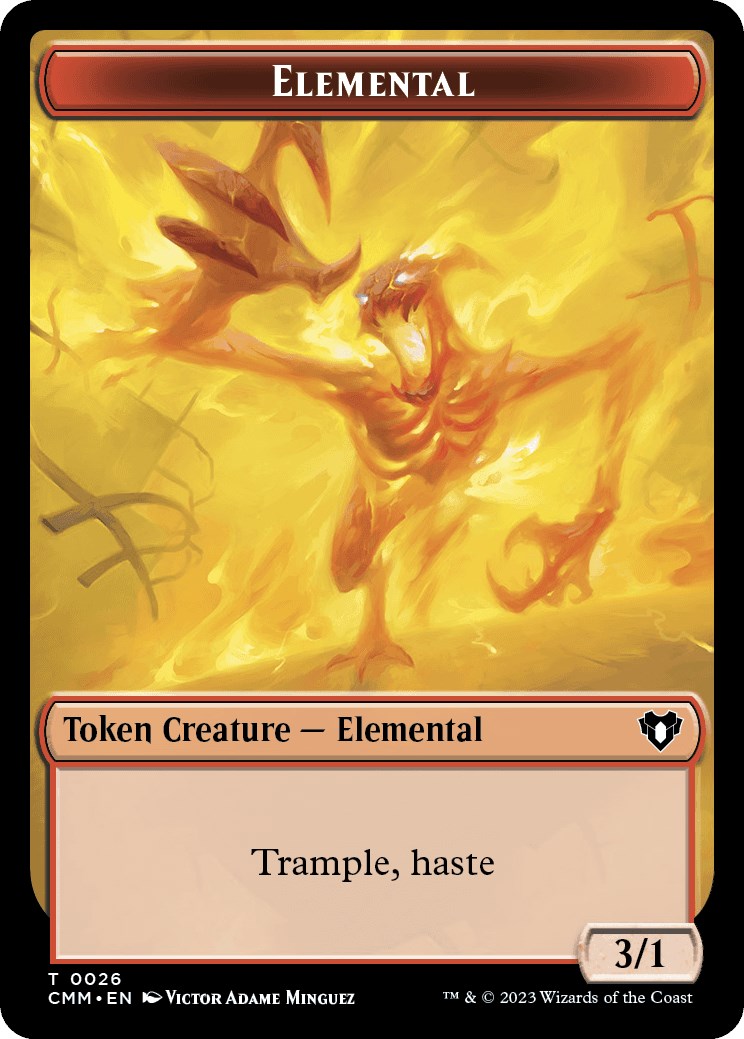 Elemental (0026) // Construct (0042) Double-Sided Token [Commander Masters Tokens] | Gate City Games LLC