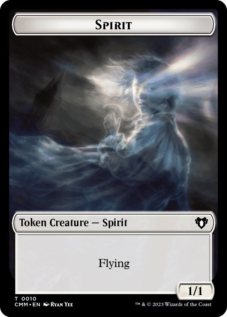 Spirit (0010) // Cat (0005) Double-Sided Token [Commander Masters Tokens] | Gate City Games LLC