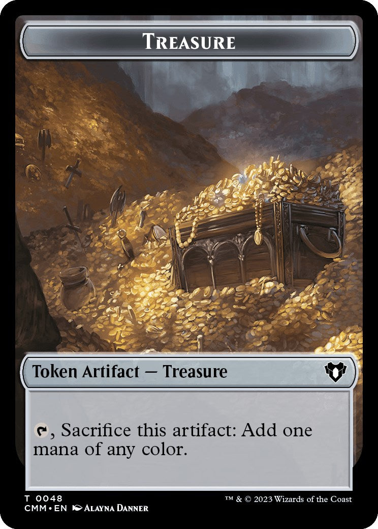 Treasure // Stoneforged Blade Double-Sided Token [Commander Masters Tokens] | Gate City Games LLC