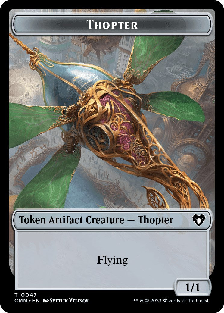 Thopter // Emblem - Daretti, Scrap Savant Double-Sided Token [Commander Masters Tokens] | Gate City Games LLC