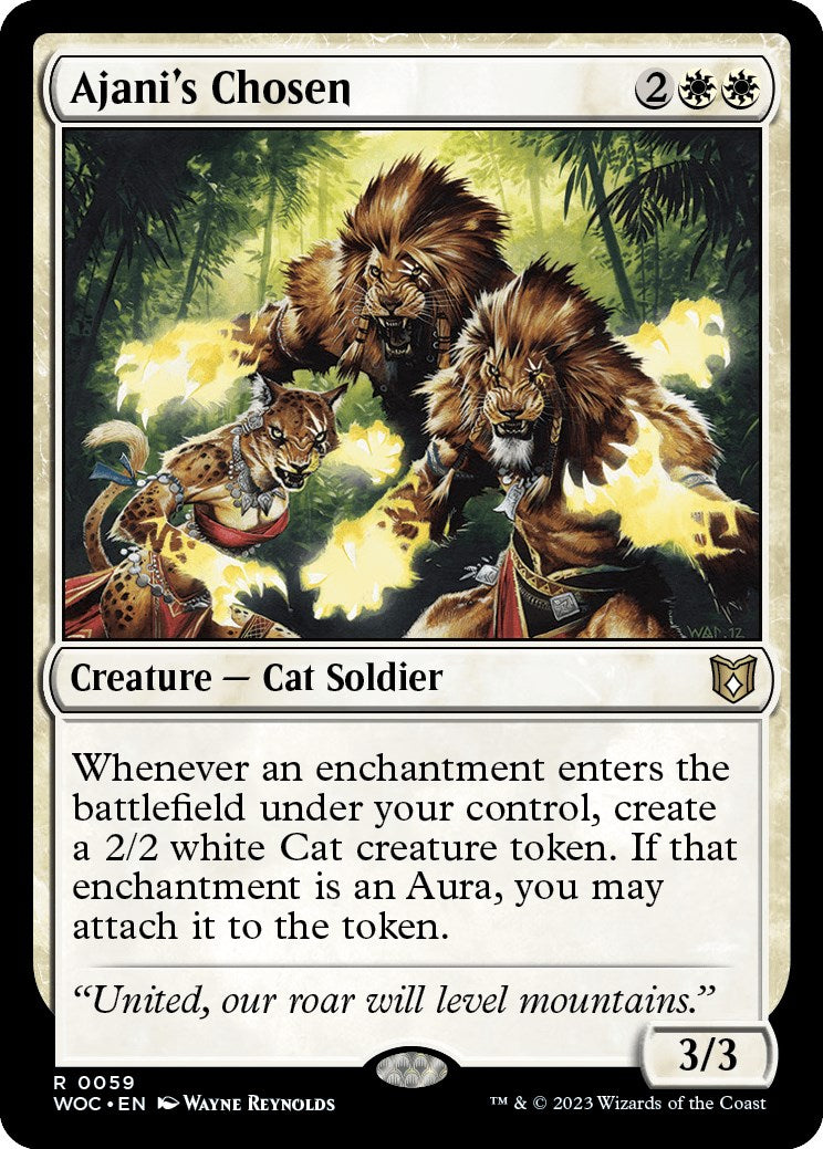 Ajani's Chosen [Wilds of Eldraine Commander] | Gate City Games LLC