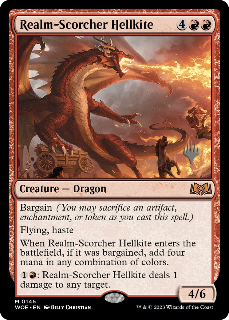 Realm-Scorcher Hellkite (Promo Pack) [Wilds of Eldraine Promos] | Gate City Games LLC
