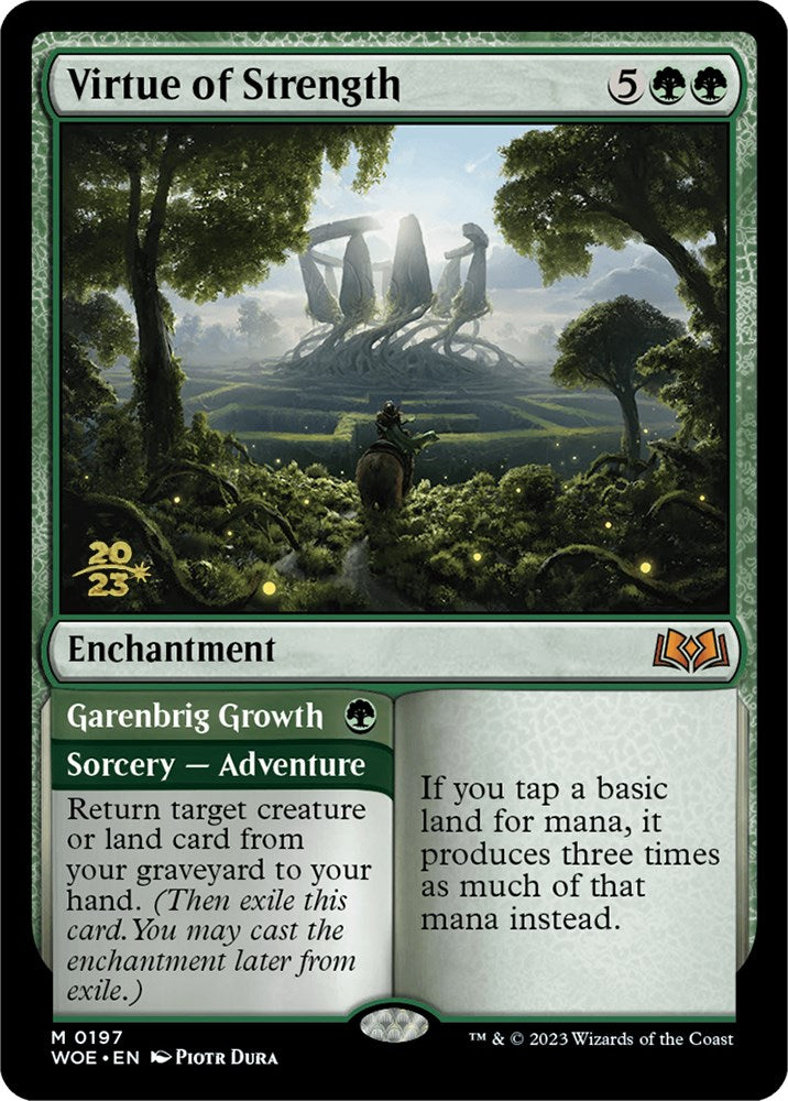 Virtue of Strength // Garenbrig Growth [Wilds of Eldraine Prerelease Promos] | Gate City Games LLC