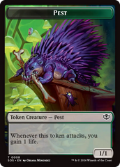 Fractal (0004) // Pest (0008) Double-Sided Token [Secrets of Strixhaven Tokens] | Gate City Games LLC