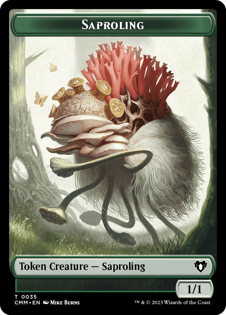 Saproling // Goblin Double-Sided Token [Commander Masters Tokens] | Gate City Games LLC