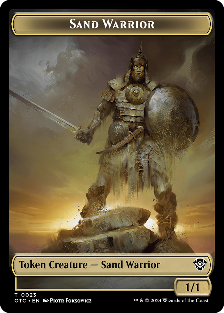 Plant // Sand Warrior Double-Sided Token [Outlaws of Thunder Junction Commander Tokens] | Gate City Games LLC