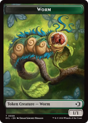 Merfolk // Worm Double-Sided Token [Lorwyn Eclipsed Tokens] | Gate City Games LLC