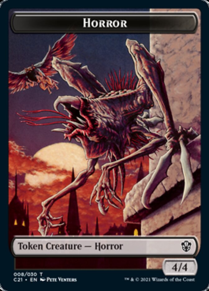 Zombie // Horror Double-Sided Token [Commander 2021 Tokens] | Gate City Games LLC