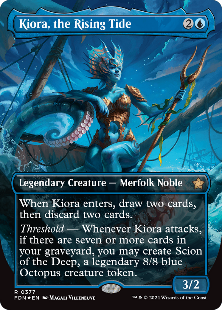 Kiora, the Rising Tide (Borderless) (Mana Foil) [Foundations] | Gate City Games LLC